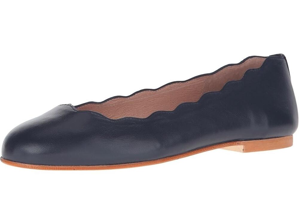 French Sole FS/NY Womens Jigsaw Flats Size 5 EU 35.5 Navy Blue Nappa Leather NIB